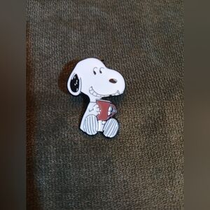 Snoopy Dog Enamel Pin - Coffe Cup